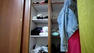 College Latina with sexy lingerie.