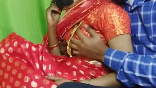 Sexy indian beautiful bhabi in red saree hard fucking moaning hindi