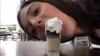 Hot girls in cafe
