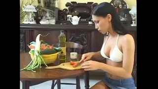 Horny babe burst in moans as her wet cunt is drilled by a huge pole