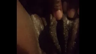 Playing with my black tight pussy