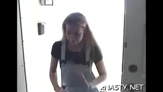 Lustful babe goes to work