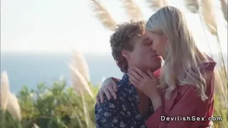 On the beach resort Michael Vegas met hot blonde anothers wife Anny Aurora and kissed her on the bench then she sucked and rode his big cock