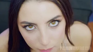 Pierced tongue hottie enjoying delicious semen in a really hot porno movie. This is one of the simplest and most straightforward Premium Bukkake scenes. Watch the beauty orgasm from sheer humiliation here.