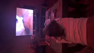 Rubbing my chastity against her huge ass