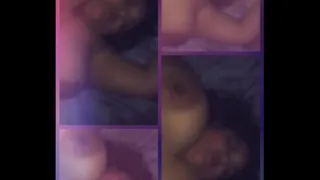 Busty Ebony BBW takes huge load.