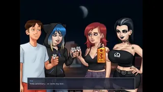 Summertime Saga Cap 52 - playing truth or dare with 3 sexy girls
