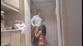 Hotel guest fuck by security guard