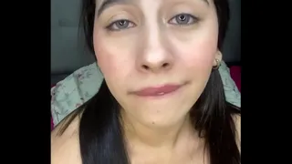 horny latina drinks her own milk - joi - bbw