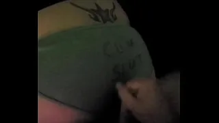 Husband beating meat to my butt