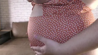 Cheating wife getting pregnant and now show her body and preggo belly for cuckold hubby