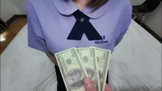 School girl lets stranger cum inside her pussy for cash