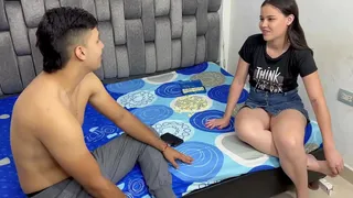 little Latina loses a poker game and must pay with hard sex.