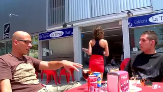 Kevin, an unfaithful woman, is discovered by a customer in the warehouse