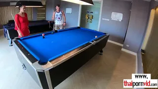 Busty inked asian slut playing with big white cock