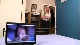 stepson caught by stepmom while jerking his big cock before stepmom takes over