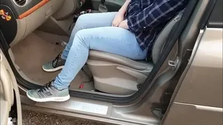 Sexy girl pees her pants