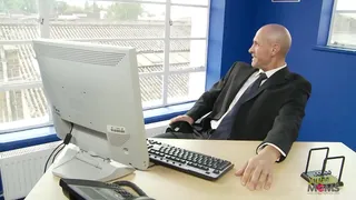 Slutty blonde milf secretary is having an affair with her boss in the office. She is willing to give him the best blow job ever, even better than his wife at home.