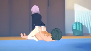 SSSS Gridman Hentai - Shinjo and Utsumi BDSM reverse cawgirl and sucking dick