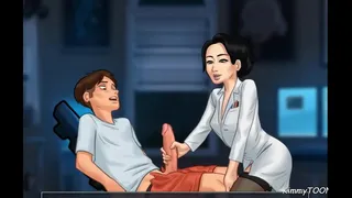 naughty Nurse wants to taste my cum so she jerks me off