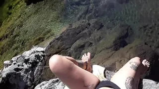 I masturbate alone by the river and have an intense orgasm