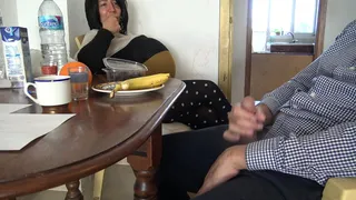 I pull out my big cock in front of my pregnant stepmom ... She is shocked but could not resist my dick!!