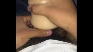 Young man touches himself in his room