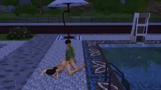 The young of a millionaire fucked a sexy pool maid hard