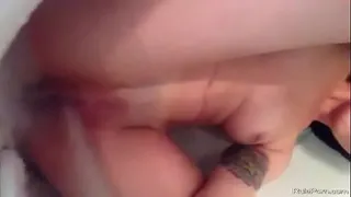 Busty girl masturbates in bathroom her juicy pussy