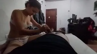 I love when my neighbor sucks me and swallows all my cock