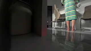 A woman cheated on her husband with her best friend at home in the kitchen. A real deception.