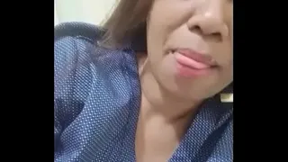 Lady lick one's lips