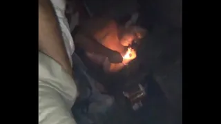 Young chubby fat Latina loves sucking and smoking and cumming while doing it