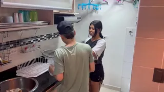 Good sex in the kitchen with my beautiful stepsister.