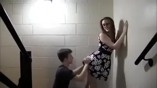 Fucking on the stairs