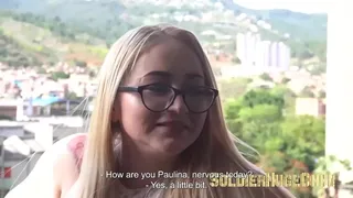 Beautiful blonde slut with huge ass cums while my dick penetrates her pink pussy