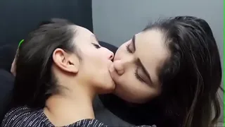 Two very hot lesbian tounge sucking