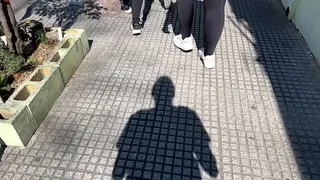 marking thong walking down the street