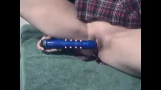 Skinny chick with nice tits plays with vibrator in her wet pussy
