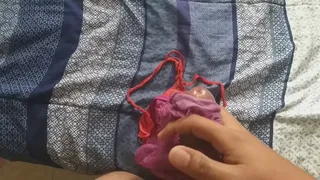 Milk in my sister-in-law's thongs I took them off for a moment to fill them with my milk and for her to use them