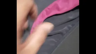 Gray underwear with the aroma of milk and sweat with traces of milk