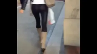 Hot blonde in leggings