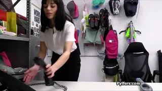 Latina caught with stolen merchandise then gets fucked