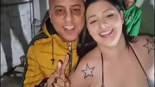 In the parking lot with Monica Lima