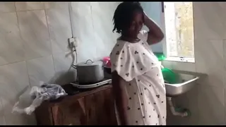 Leave the plates, we'll wash them later. From the kitchen to my bedroom, I gave her marathon fucking till she squirted on my long black dick