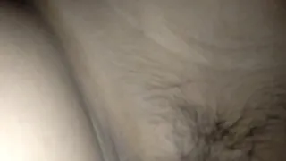 Spreading the pussy of a pretty girl, stuffing his cock in her clit until the cum fills her pussy.