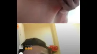 Doing live and shows her boobs while she is b.