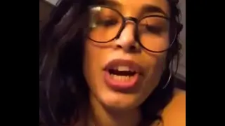 brunette makes a live