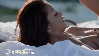 Exotic teen making love in the gardens