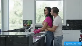 Watch this mature big boobed step mom let her son touch her boobs and more